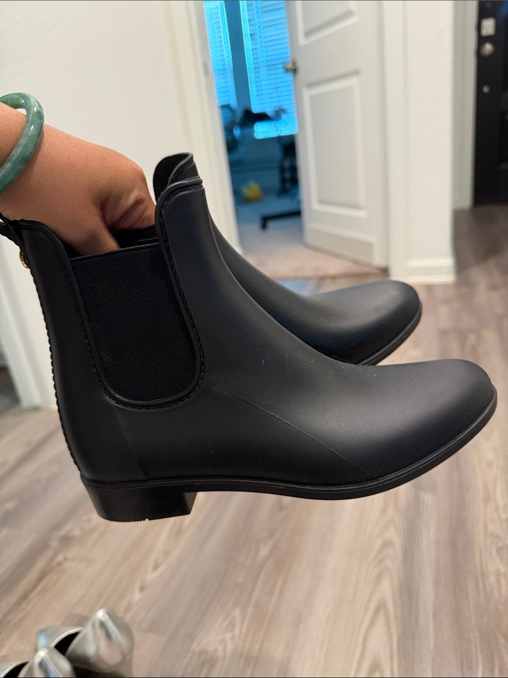 Sam Edelman Black Matte Chelsea Rain Booties